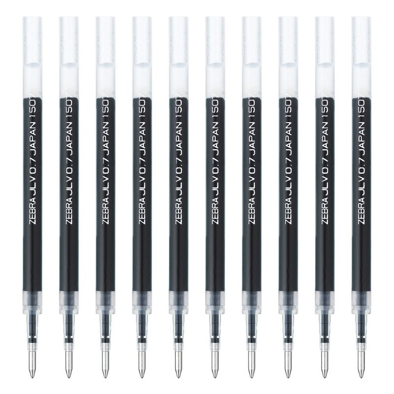 Zebra Pen Zebra B-RJLV7-BK Gel Ballpoint Pen Refill, Sarasa Dry JLV-0.7 Lead, Black, 10 Count - Image 1